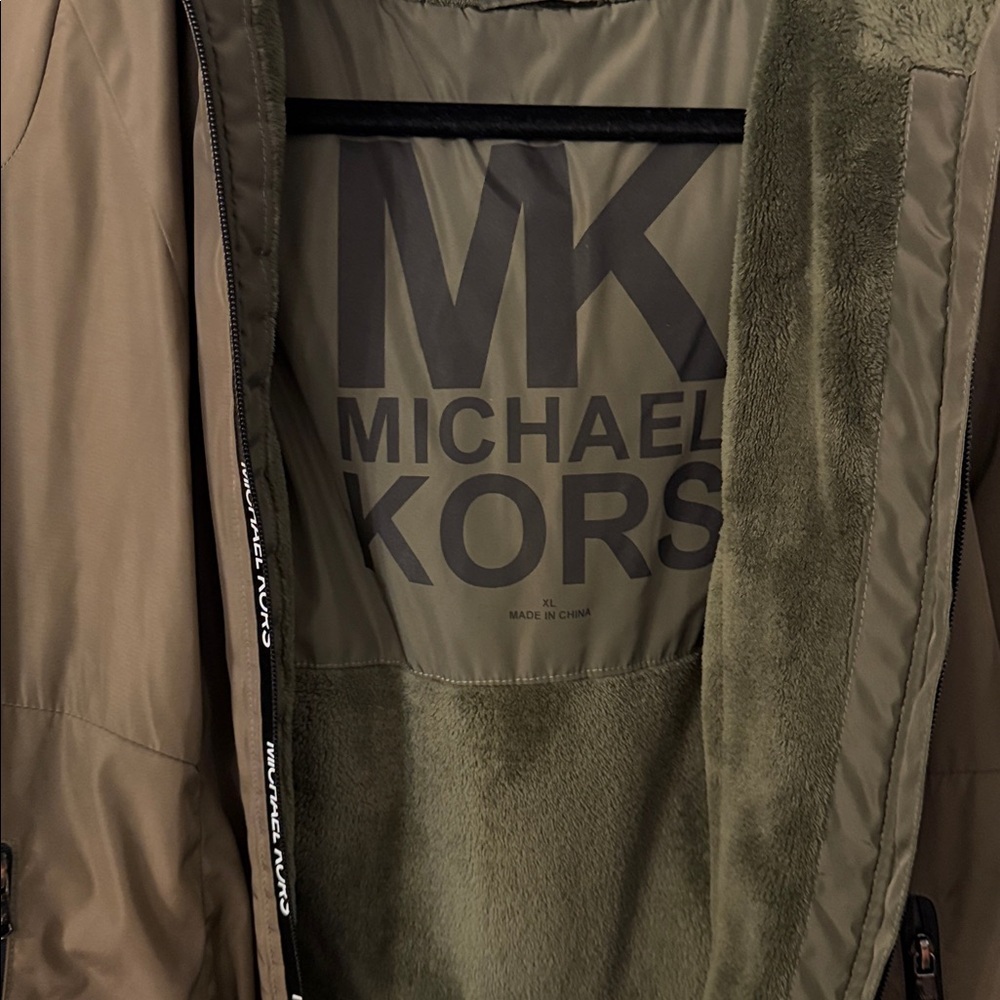 Michael Kors Women’s Hooded Athletic Logo Tape Coat, Size XL - Picture 4 of 7